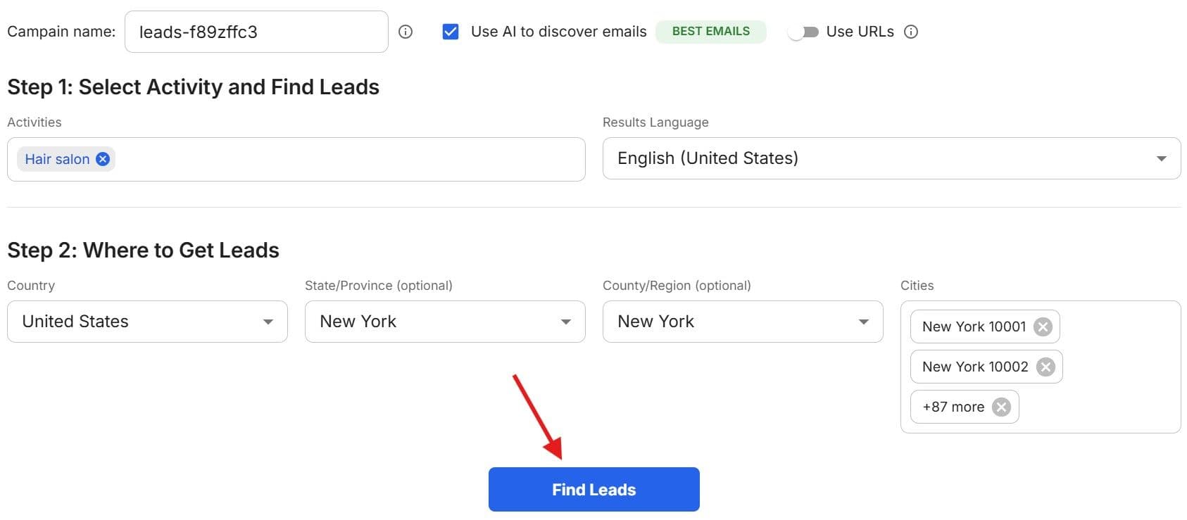 Find leads