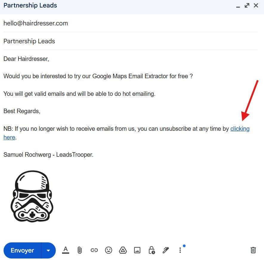 Unsuscribe to an emailing campaign